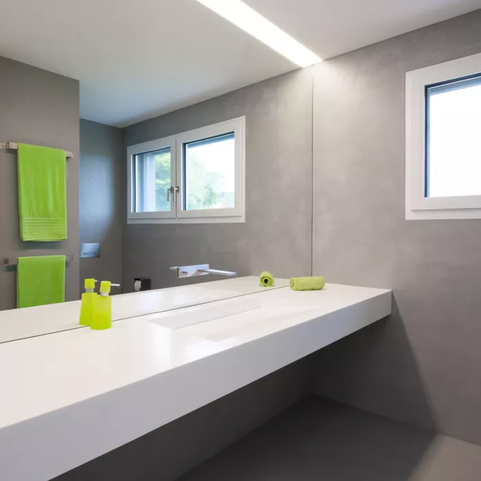 A house in Switzerland:  discreet design in combination with HIMACS